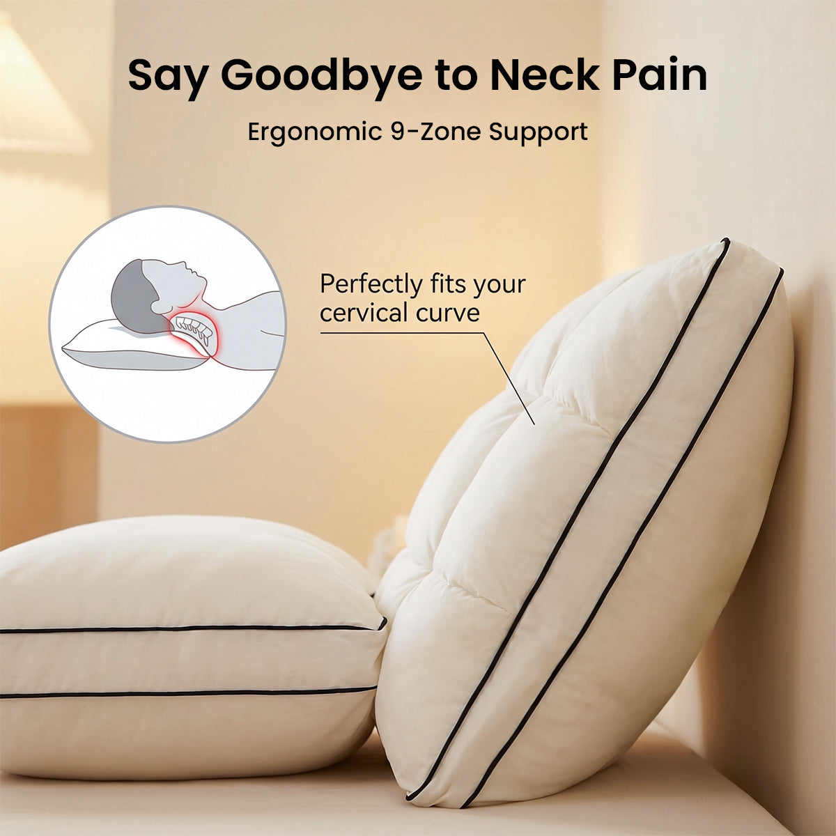 Goose Down Puff Pillow