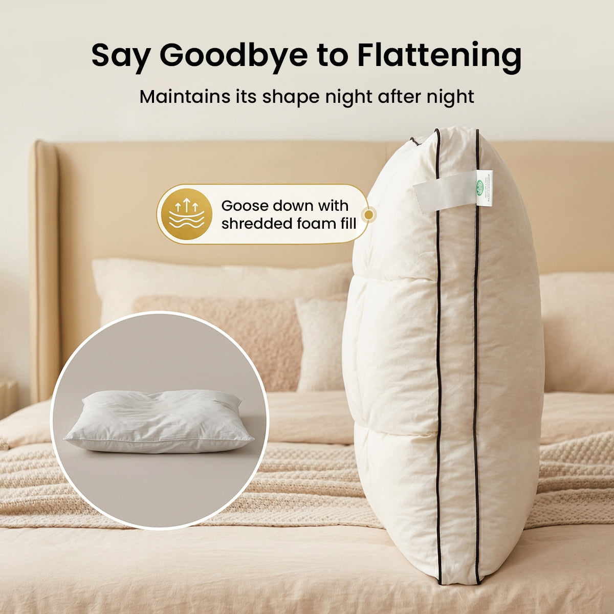 Goose Down Puff Pillow