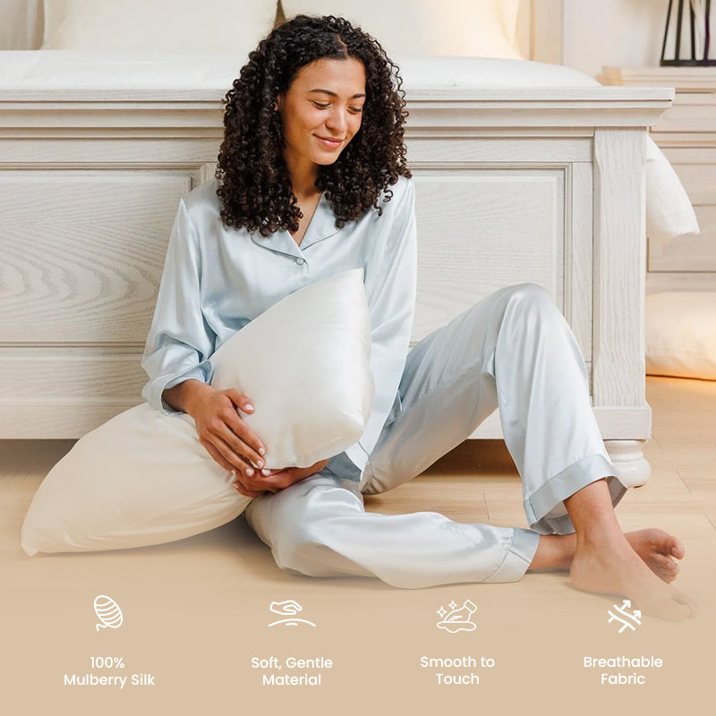 APSMILE Seiden-Kissenbezug