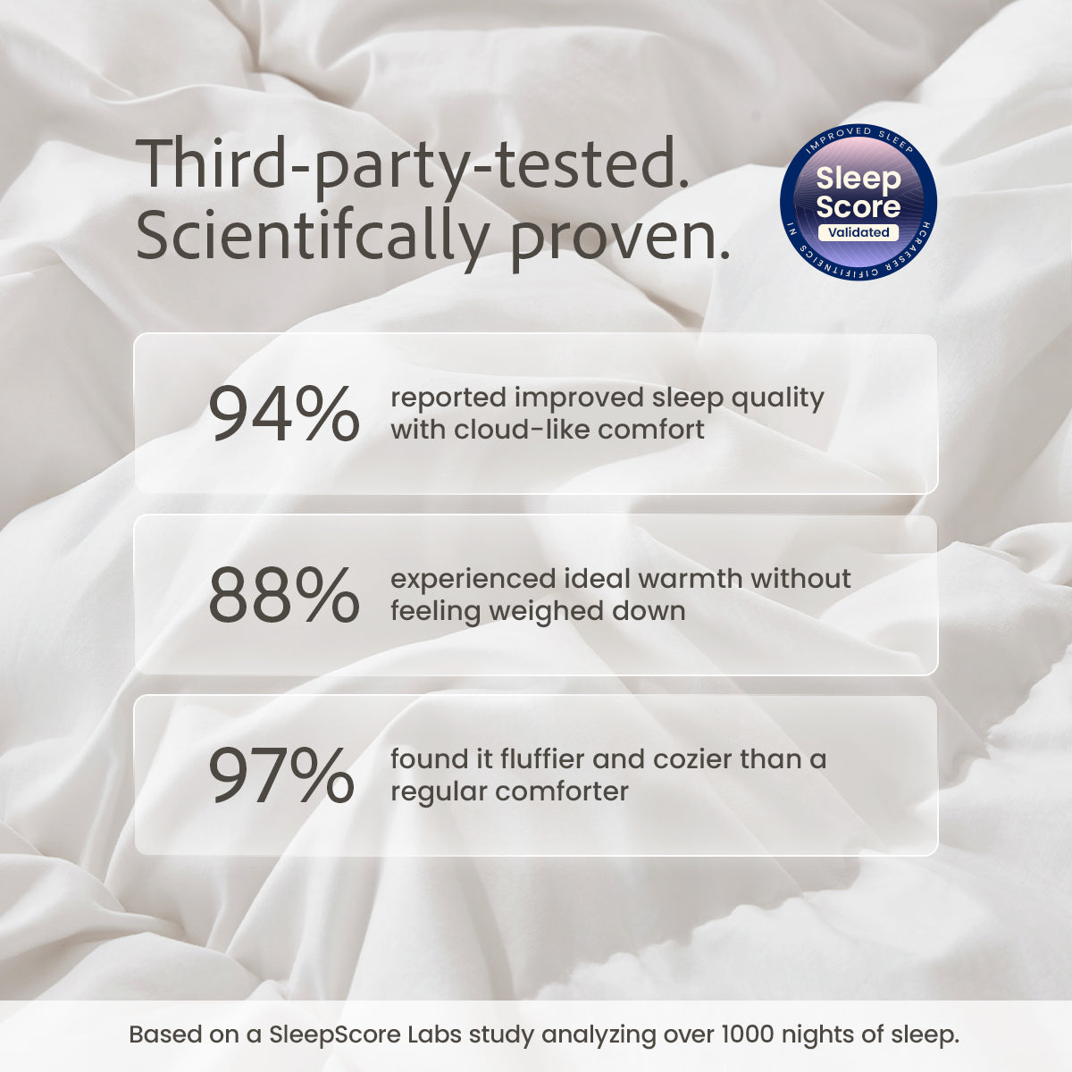 Rose Silent™ Smooth Goose Down Duvet Insert Deep Sleep King Down Comforter Baffle Box