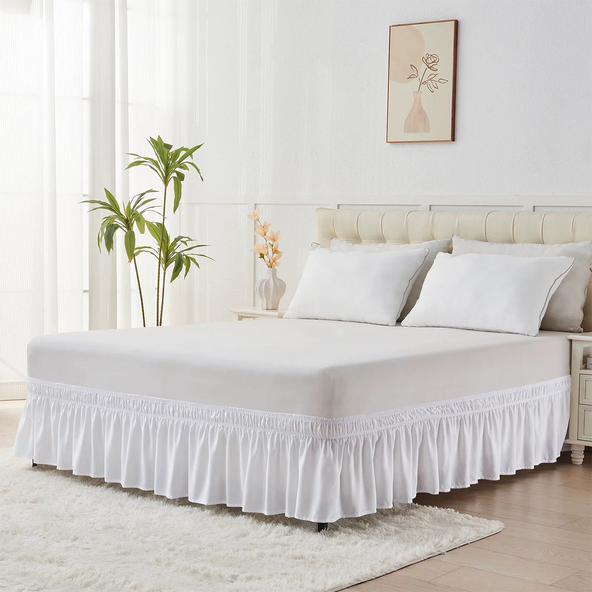Classic Solid Elegant Ruffled Bed Skirt