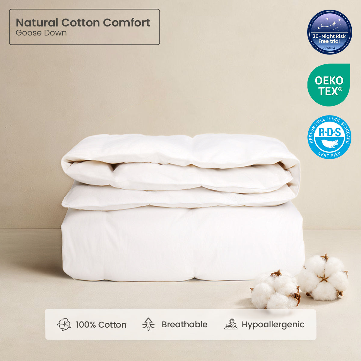 Egyptian Cotton Down Comforter Insert Washable Duvet