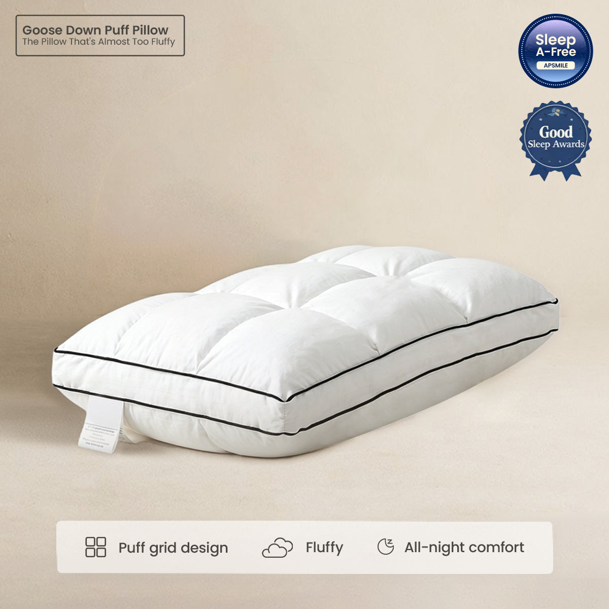Goose Down Puff Pillow