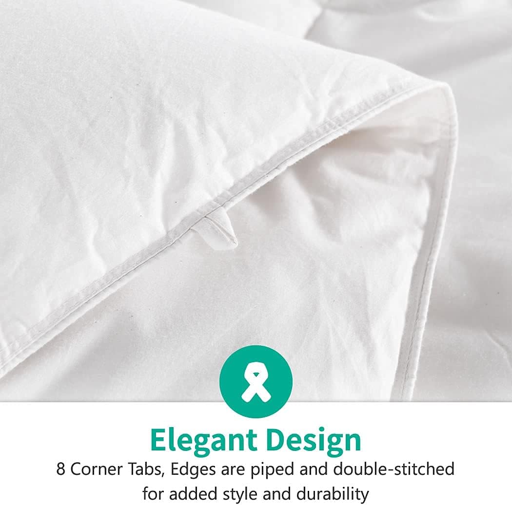 APSMILE Lightweight Down Fiber Comforter Full/Queen, 100% Cotton Duvet Insert