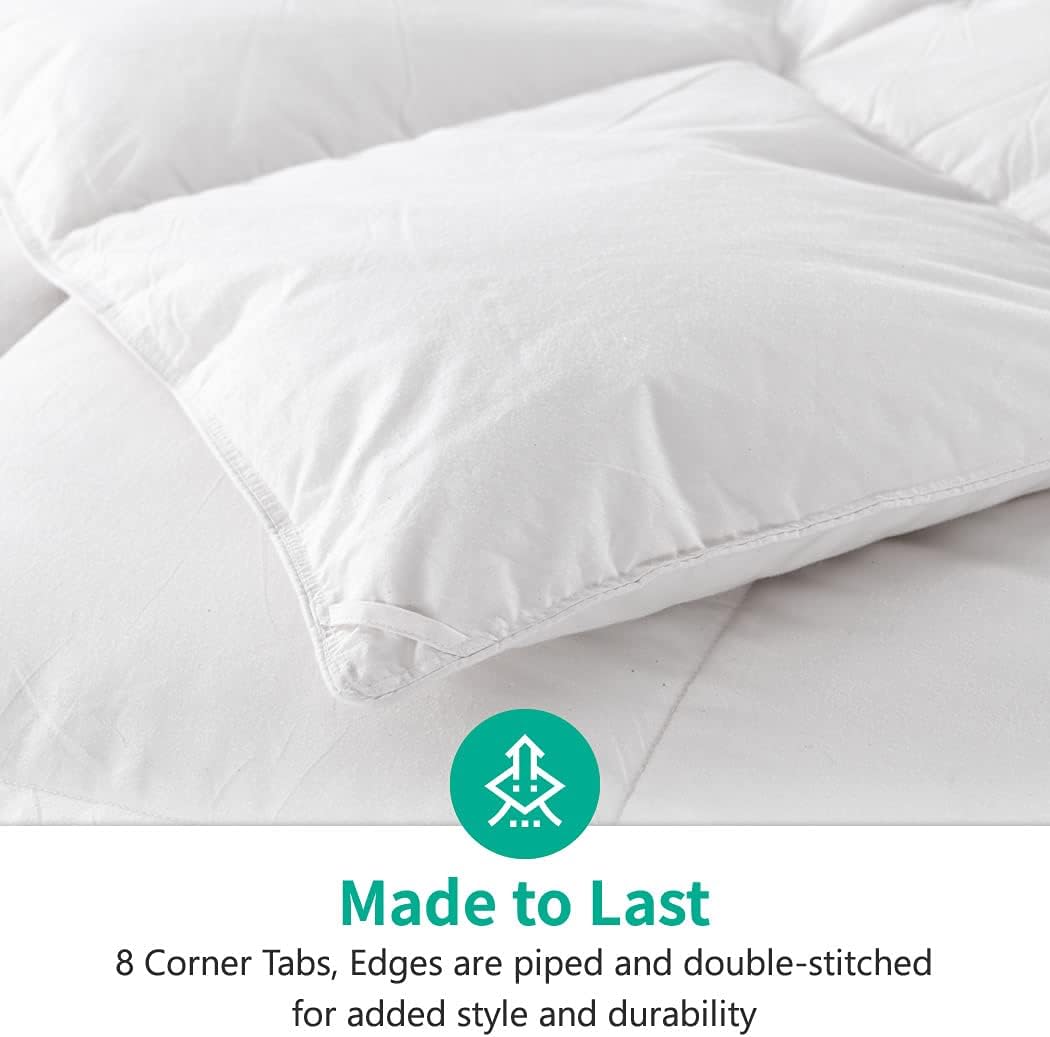 APSMILE Lightweight Down Fiber Comforter Full/Queen, 100% Cotton Duvet Insert