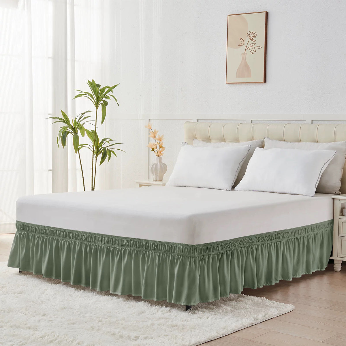 Classic Solid Elegant Ruffled Bed Skirt