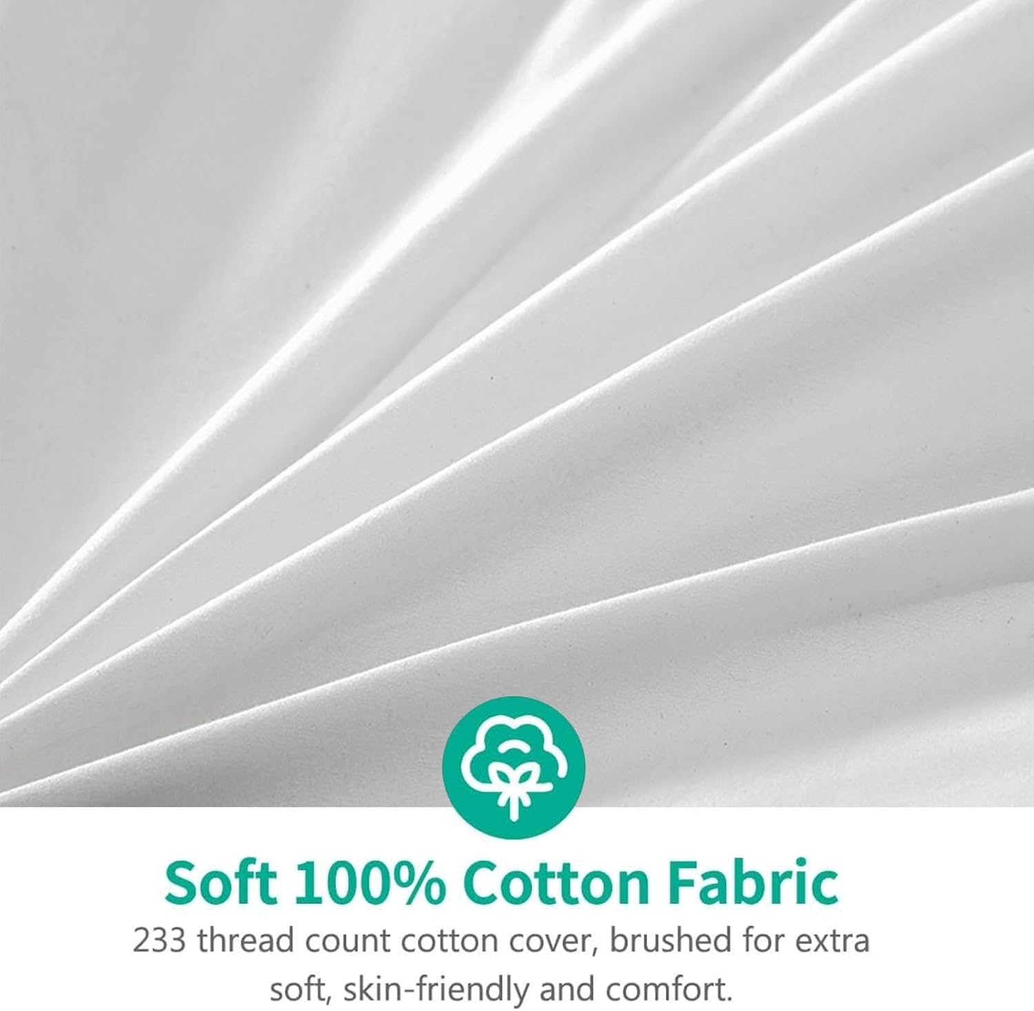 APSMILE Lightweight Organic Cotton Down Comforter Queen, Ivory White