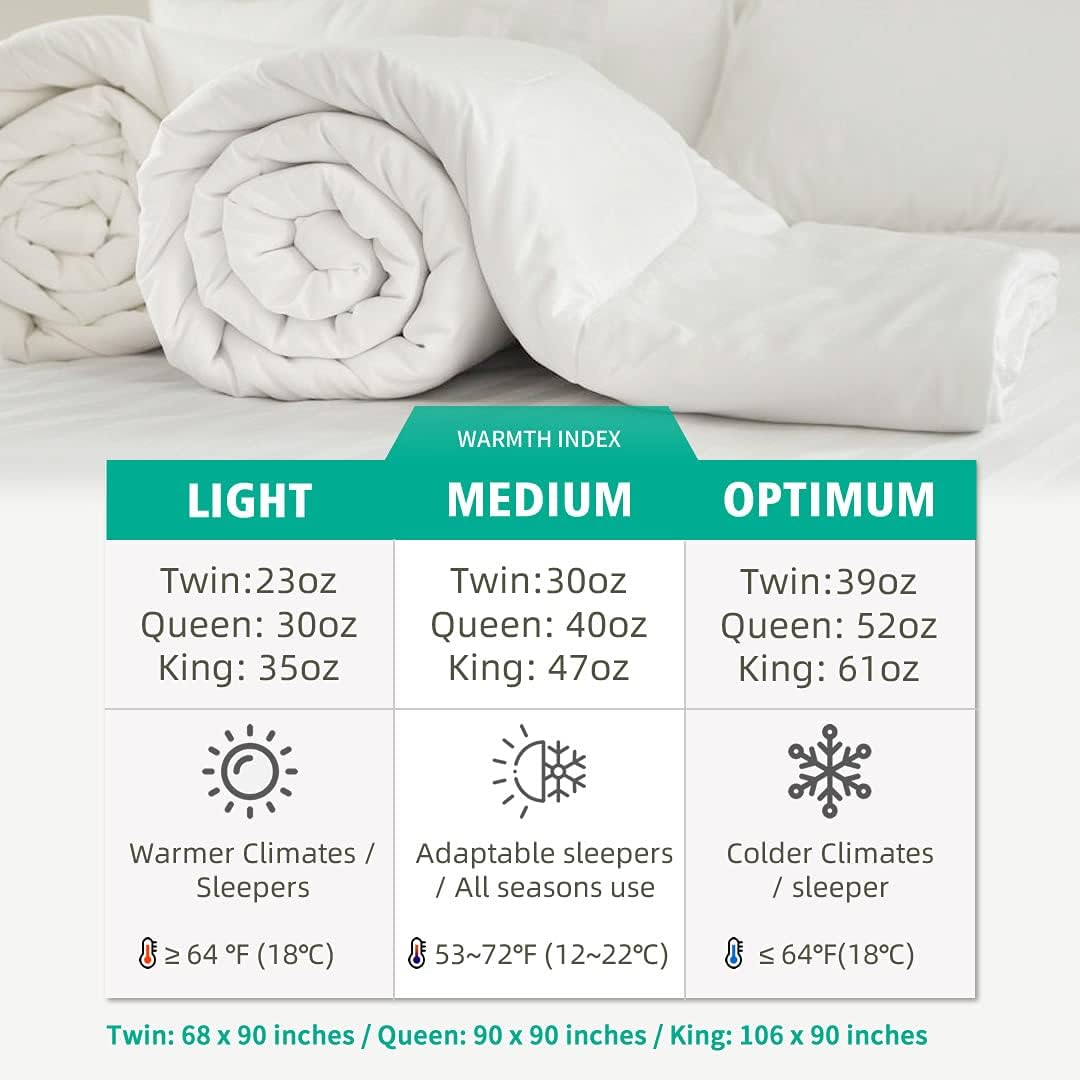 APSMILE Queen Down Feather Comforter, Ultra-Soft All Season Duvet Insert, Hotel Style with 8 Ties