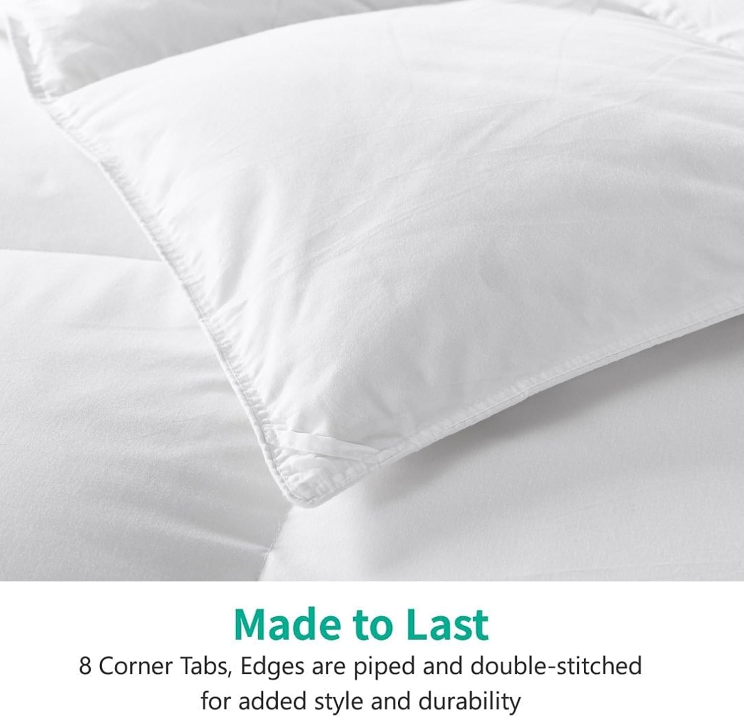 APSMILE Lightweight Organic Cotton Down Comforter Queen, Ivory White