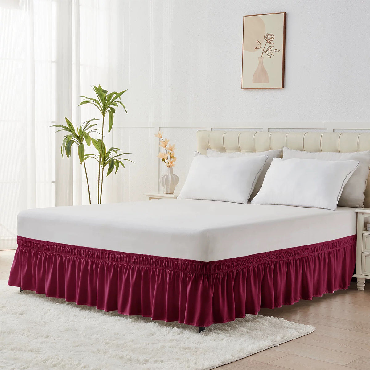 Classic Solid Elegant Ruffled Bed Skirt