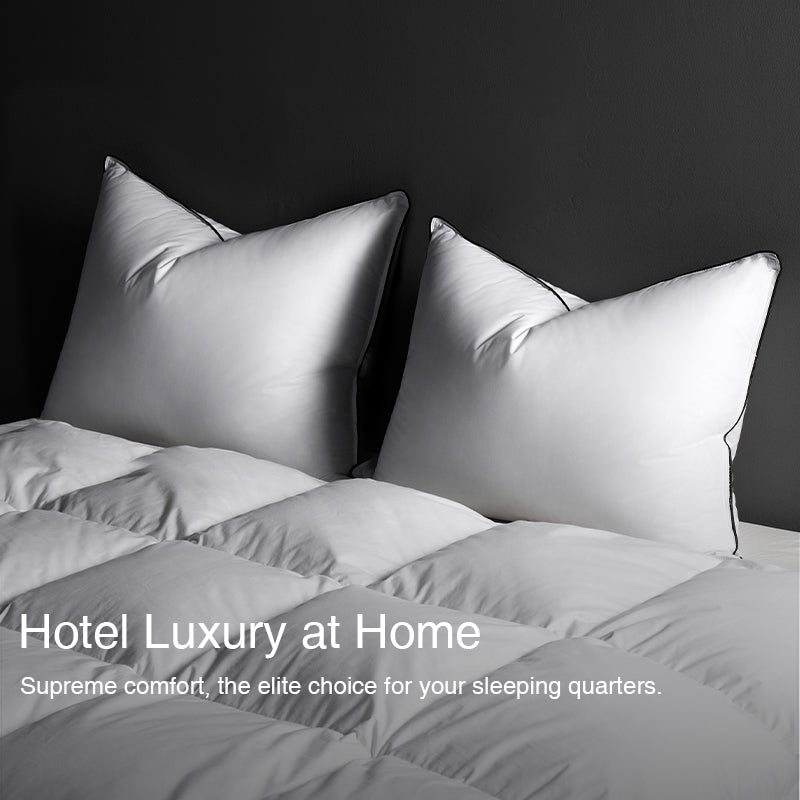 3D Duvet Pillows-Organic Goose Down Feather Pillows for Sleeping, Soft/Medium Bed Pillow Inserts for Stomach/Back Sleepers