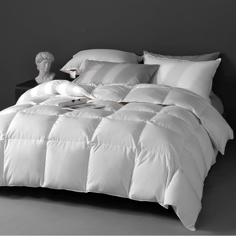 Sky-Classic Organic Cotton Goose Feather Down Comforter All-Season and Winter-weight Feather & Down Duvet Insert