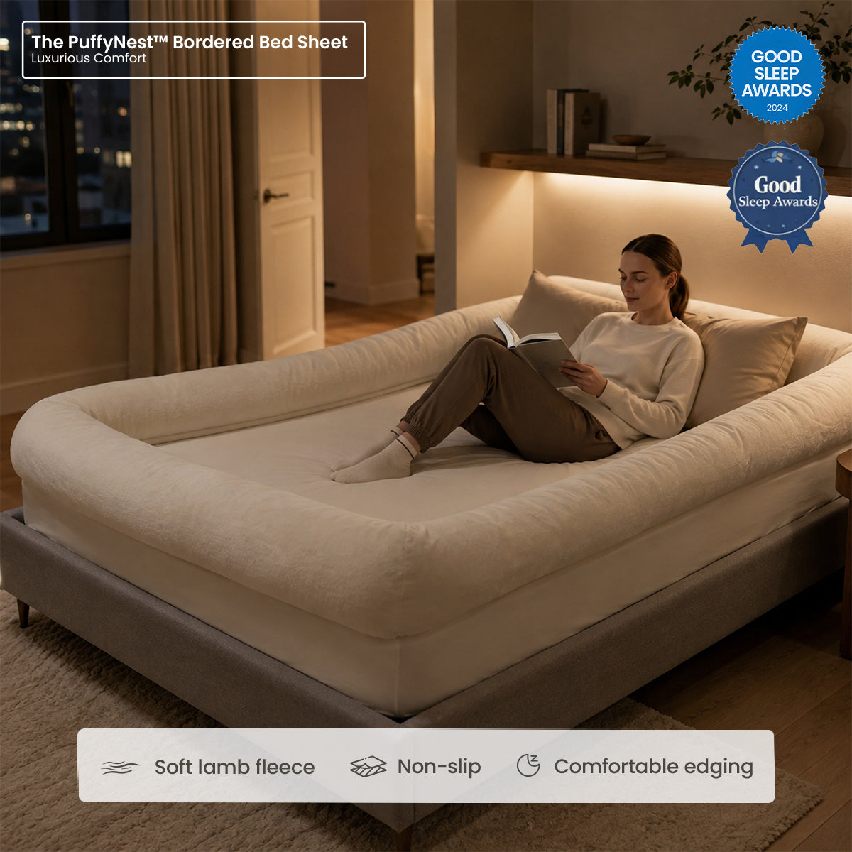 The PuffyNest™ Bordered Bed Sheet