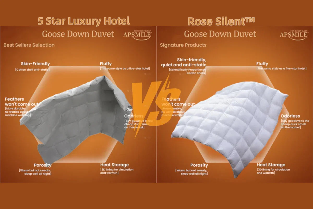 goose down duvet vs. rose silent down comforter