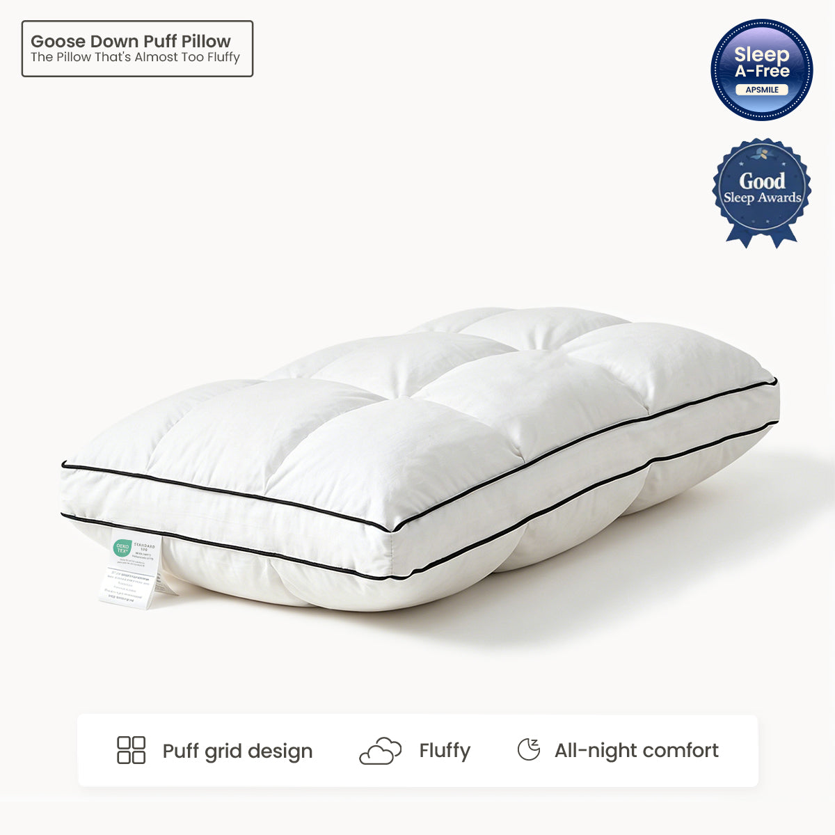 Goose Down Puff Pillow