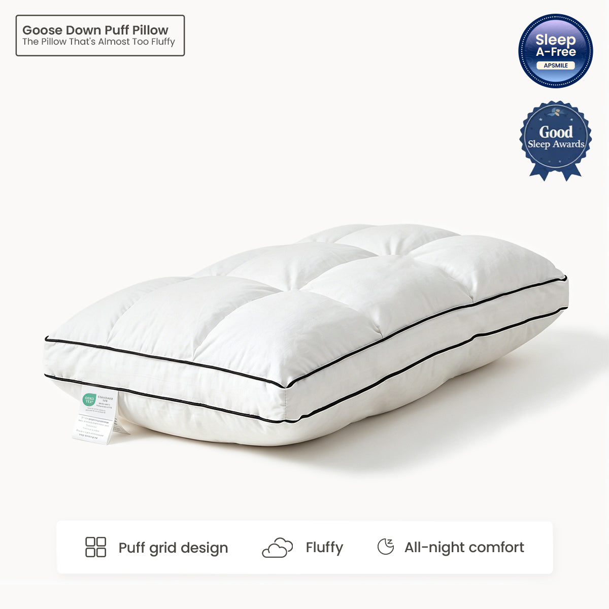 Goose Down Puff Pillow