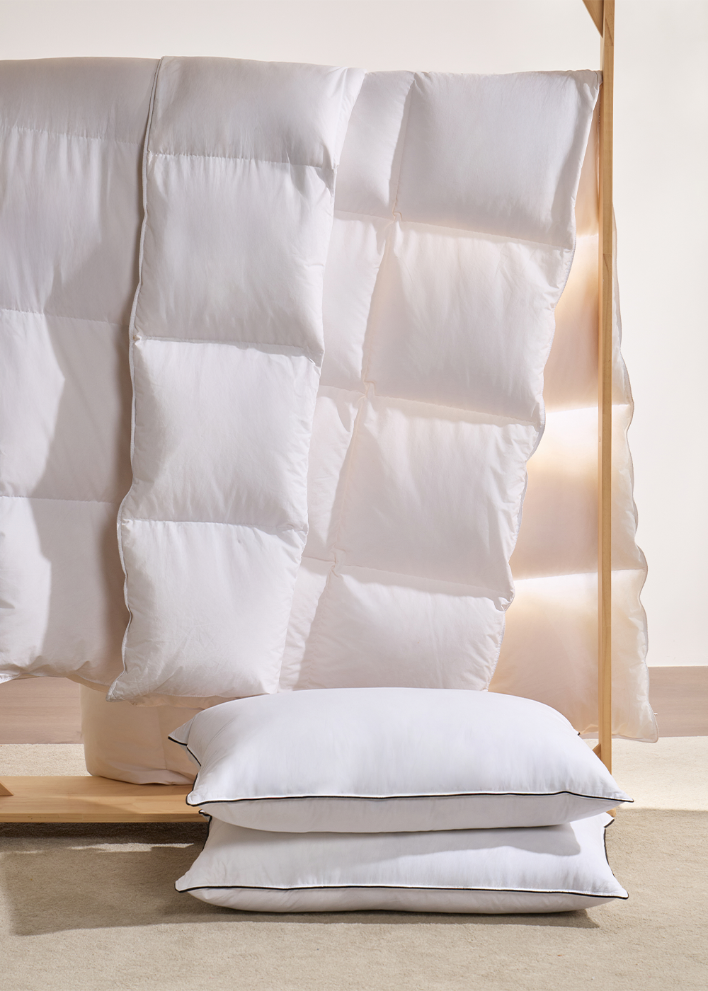 APSMILE 豪華なシベリアングースダウン掛け布団 1200TC 100%オリジナルコットン 650FP 低刺激性 掛け布団インサート Queen - Light Warmth ホワイト並行輸入 ｜シベリアン グースダウン掛け布団 クイーンサイズ 羽毛布団