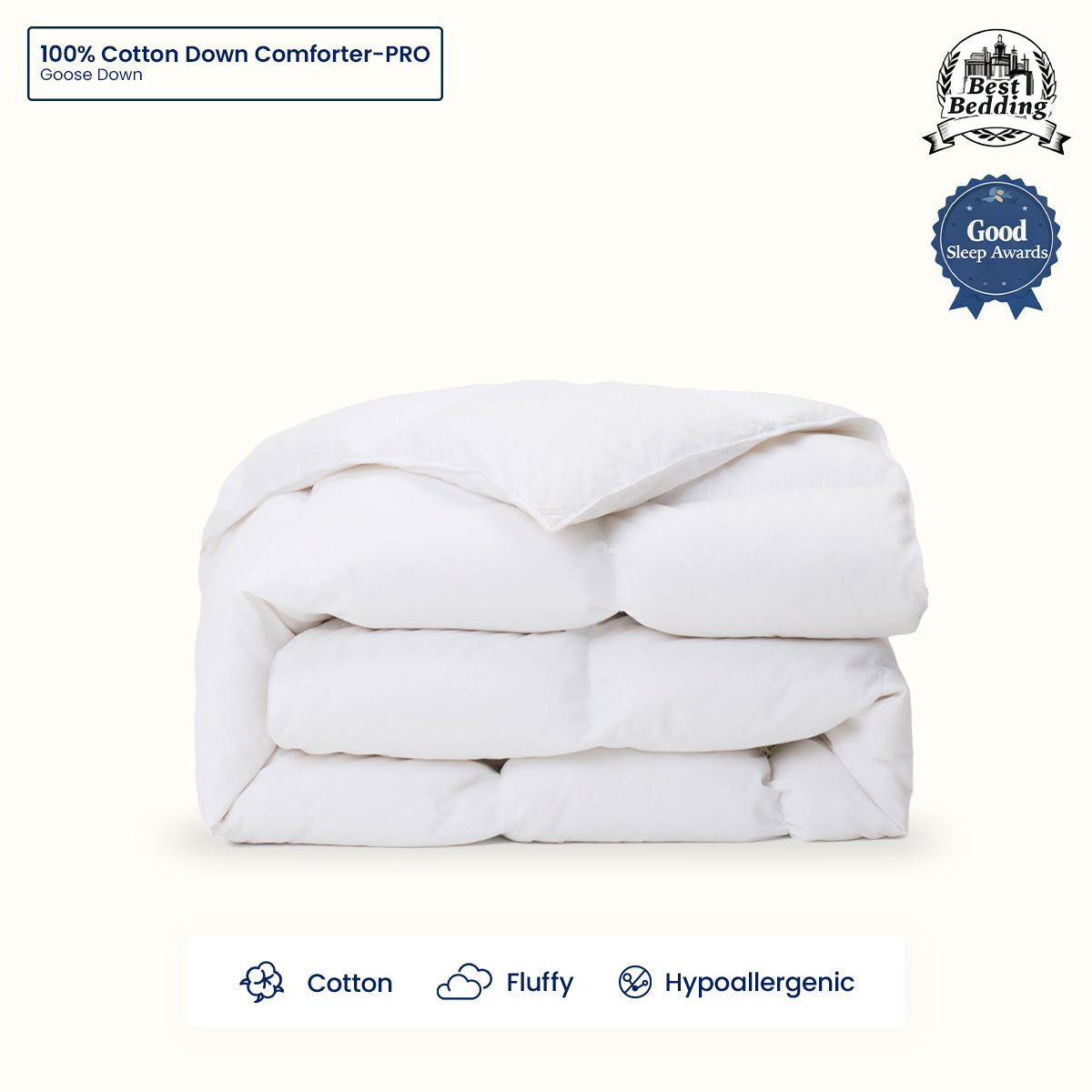 100%Organic Cotton Fluffy Down Comforter - PRO
