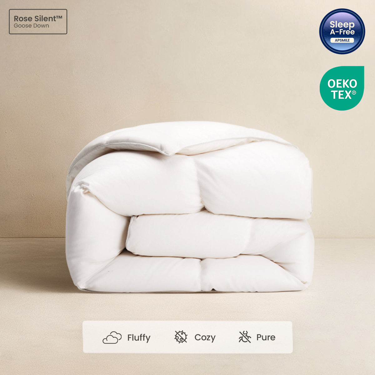 Rose Silent™ Smooth Goose Down Duvet Insert For Deep Sleep