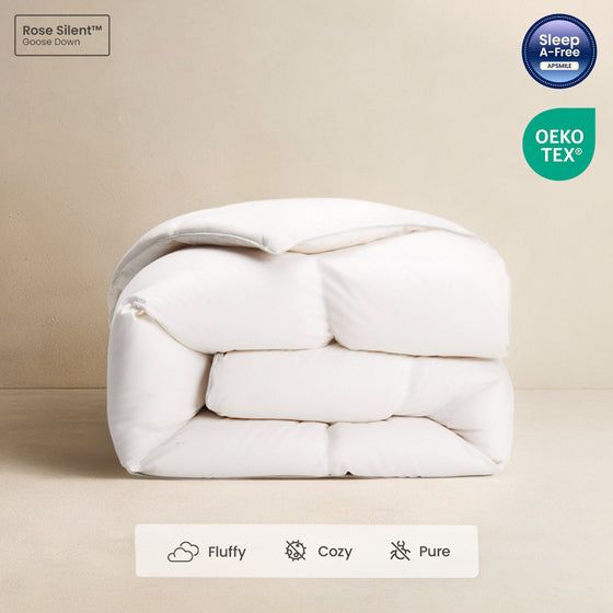 Rose Silent™ Smooth Goose Down Duvet Insert For Deep Sleep