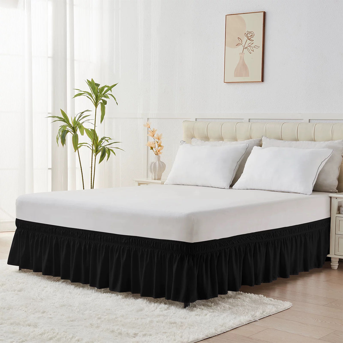 Classic Solid Elegant Ruffled Bed Skirt