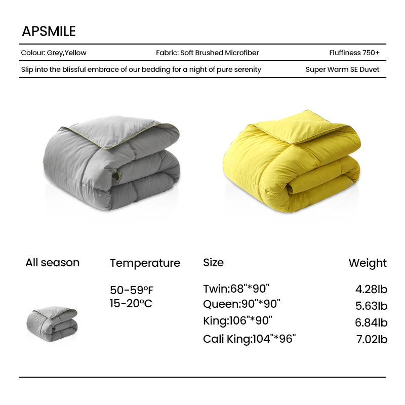 All Season Comforter Filled with Real Feather Fiber