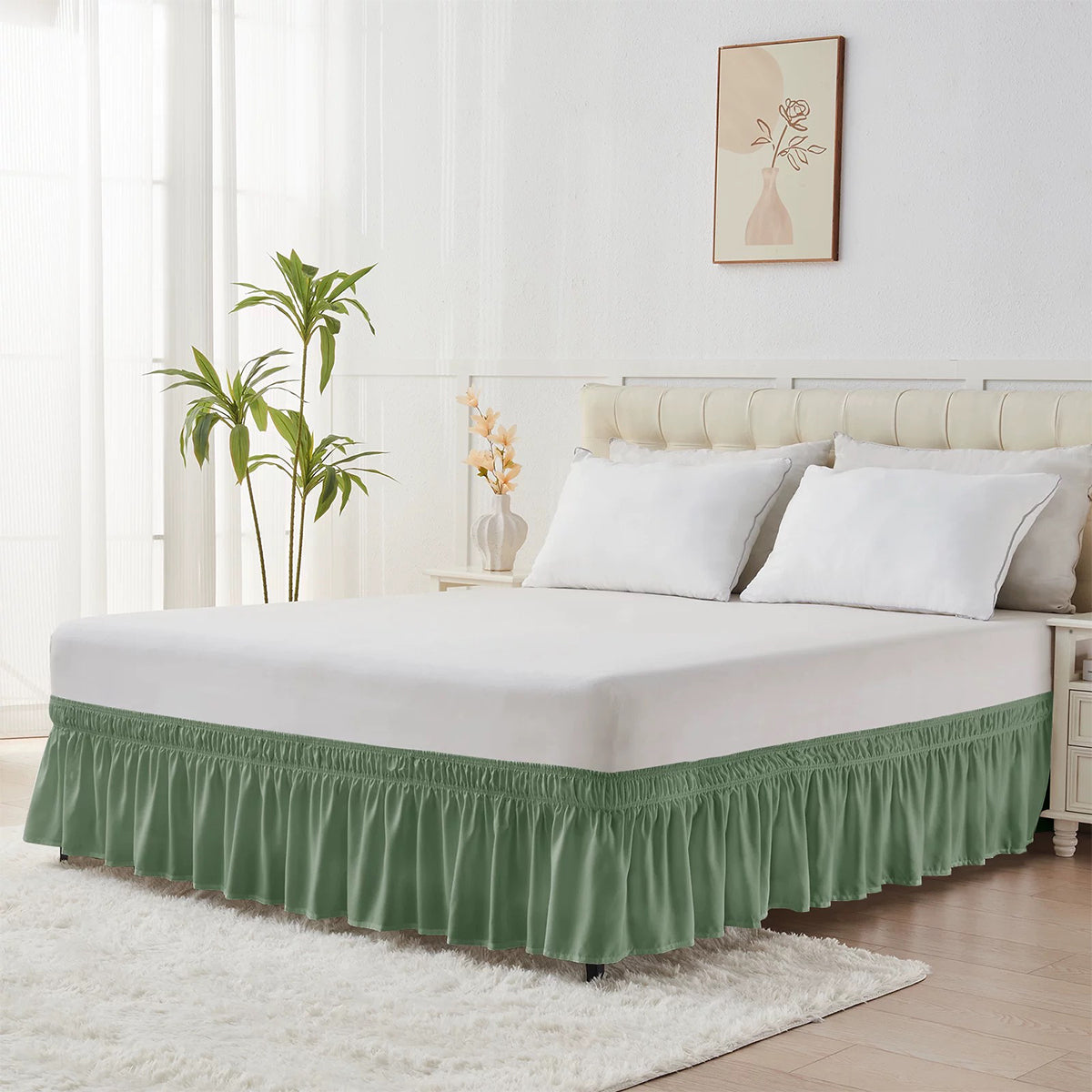 Classic Solid Elegant Ruffled Bed Skirt