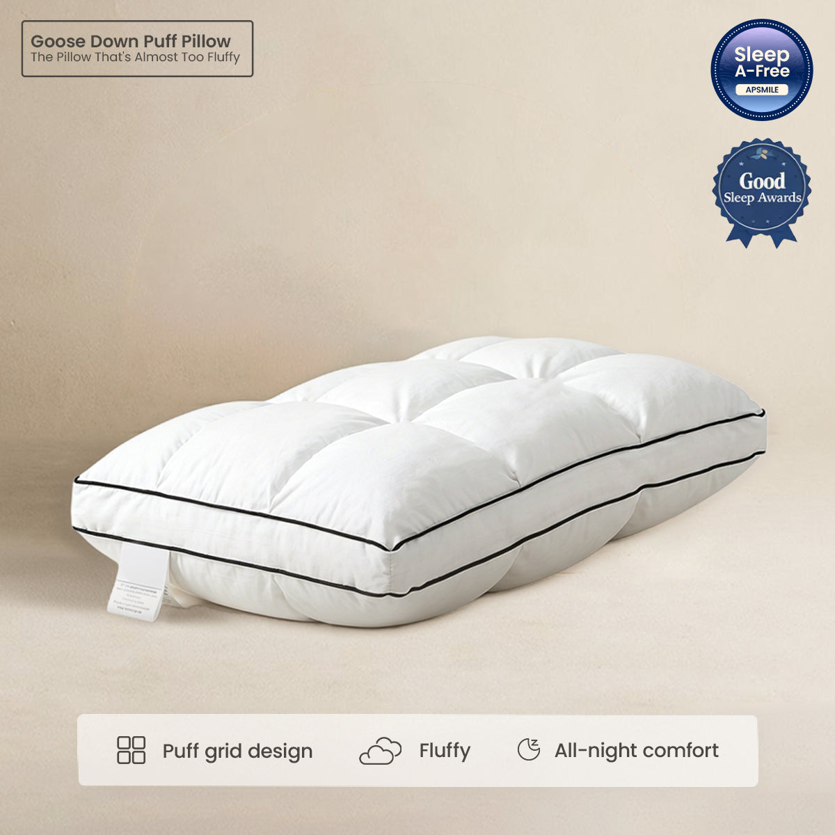 Goose Down Puff Pillow