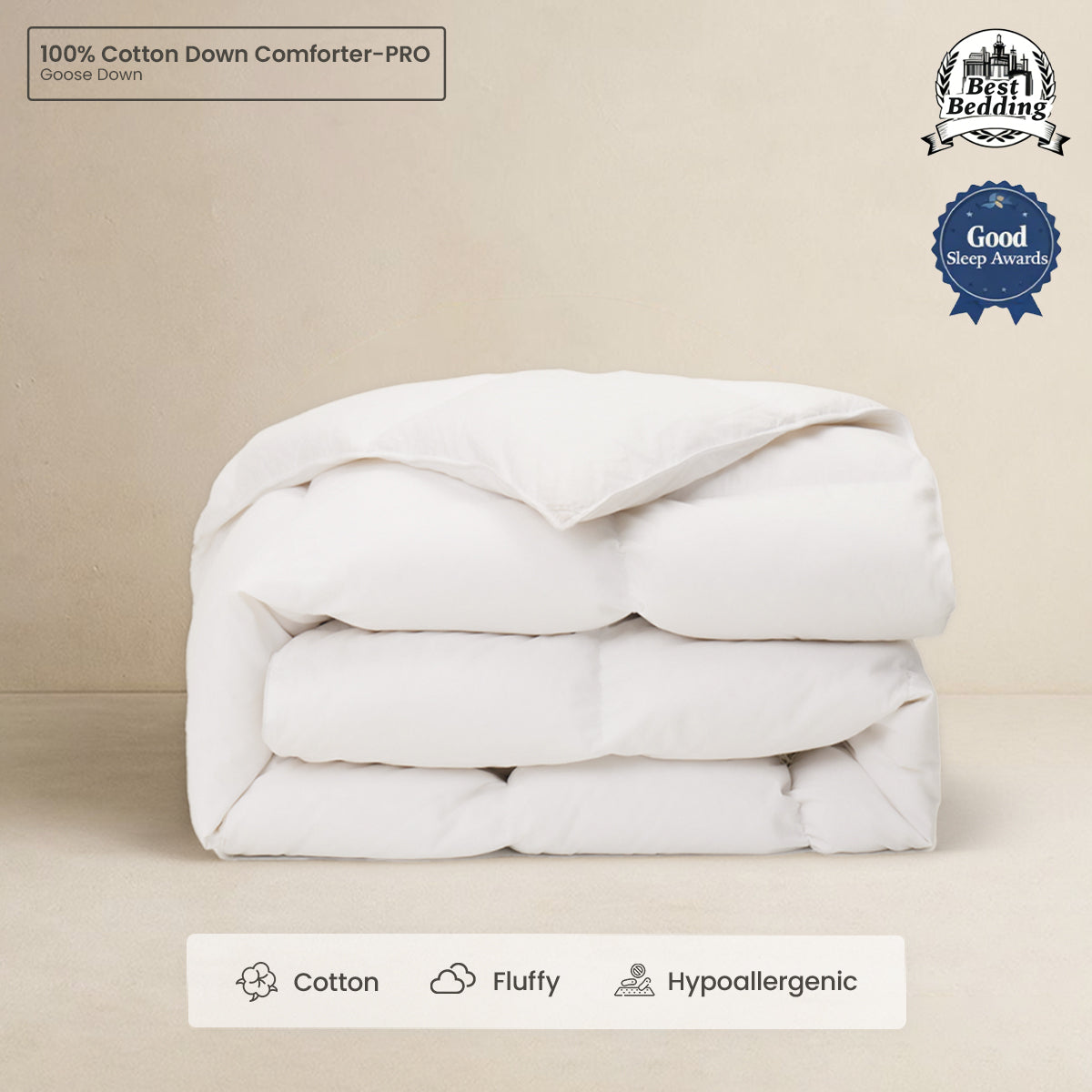 100%Organic Cotton Fluffy Down Comforter - PRO Heavyweight