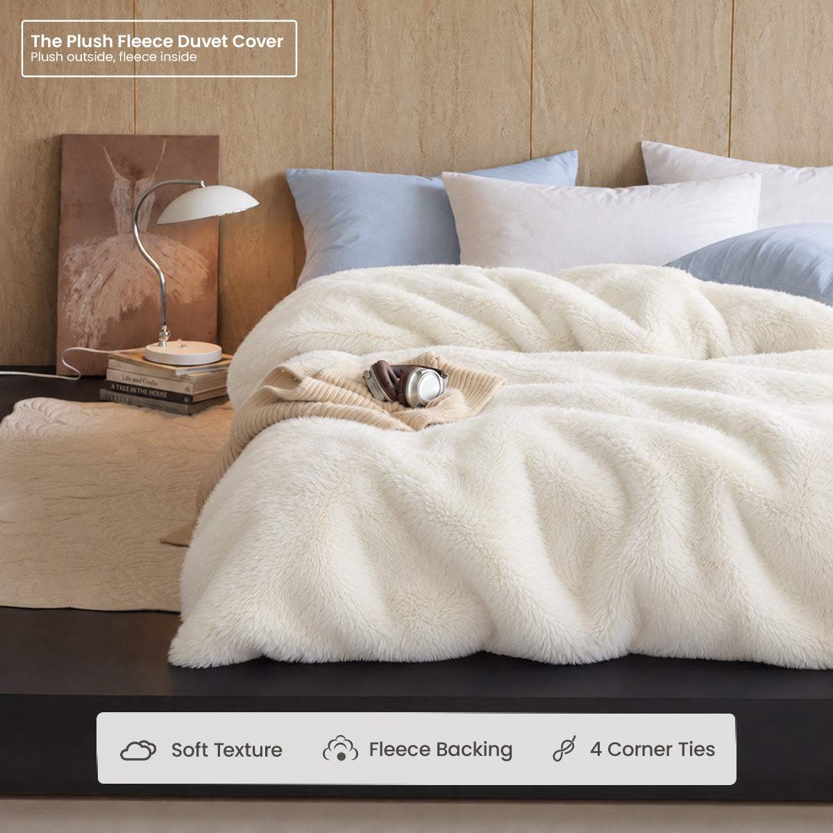 APSMILE Double-Sided Plush Fleece Duvet Cover – Beige