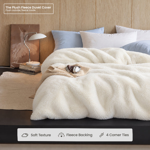 APSMILE Double-Sided Plush Fleece Duvet Cover – Beige