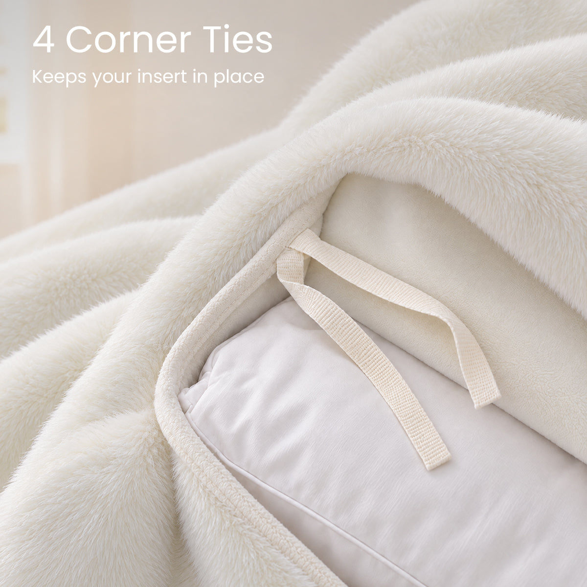 APSMILE Double-Sided Plush Fleece Duvet Cover – Beige