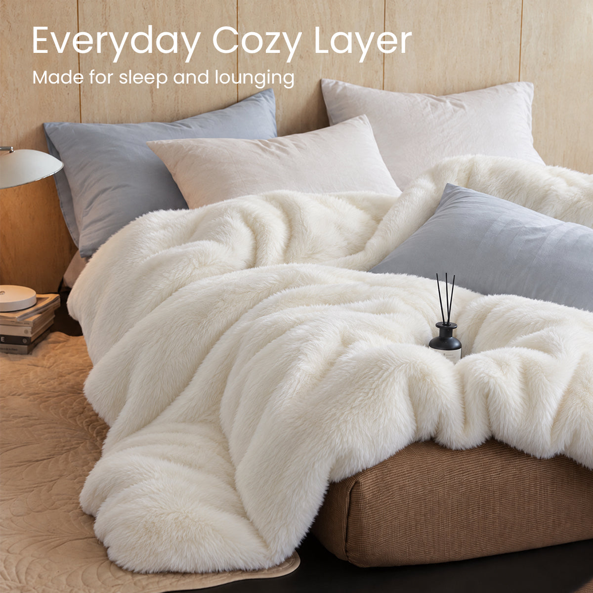 APSMILE Double-Sided Plush Fleece Duvet Cover – Beige