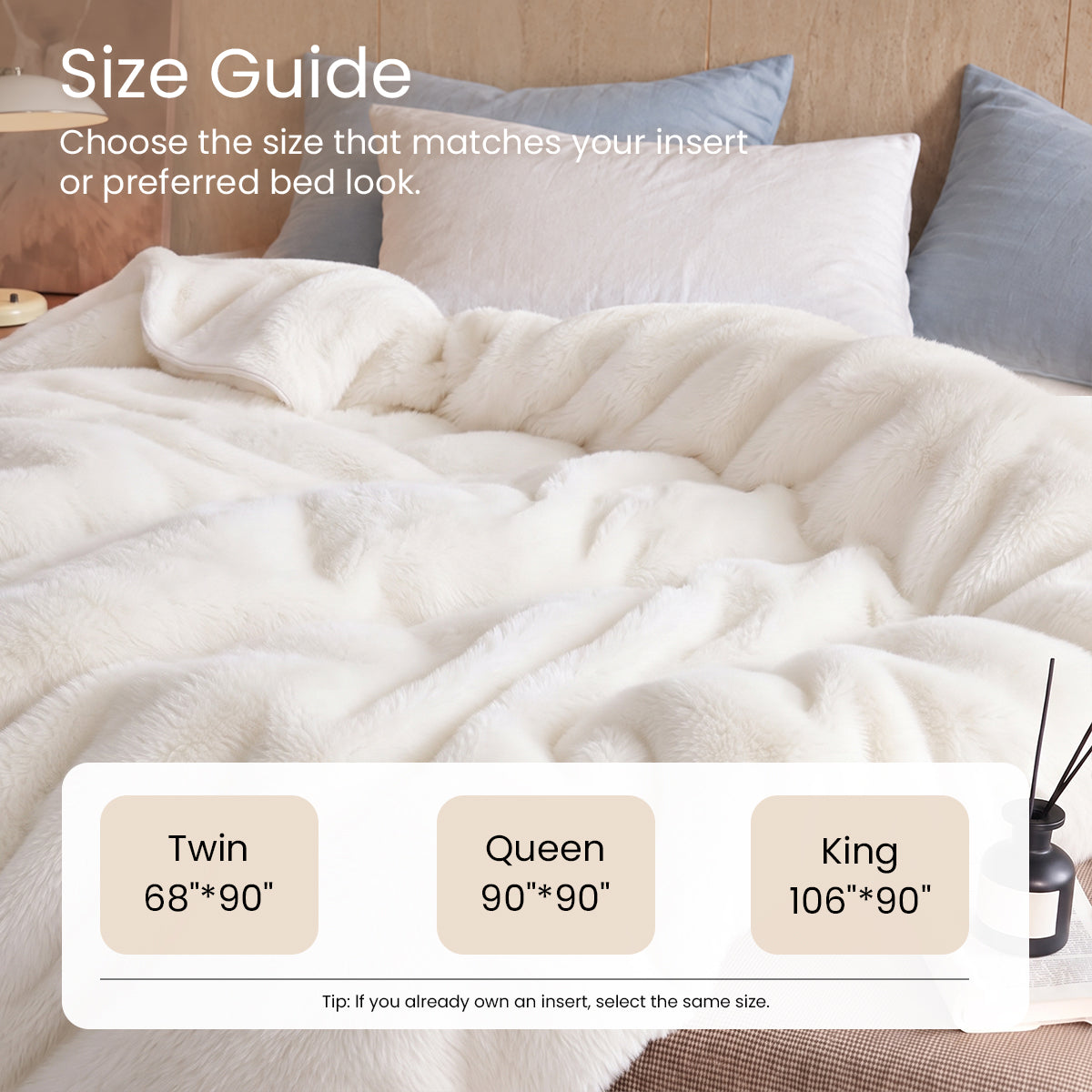 APSMILE Double-Sided Plush Fleece Duvet Cover – Beige