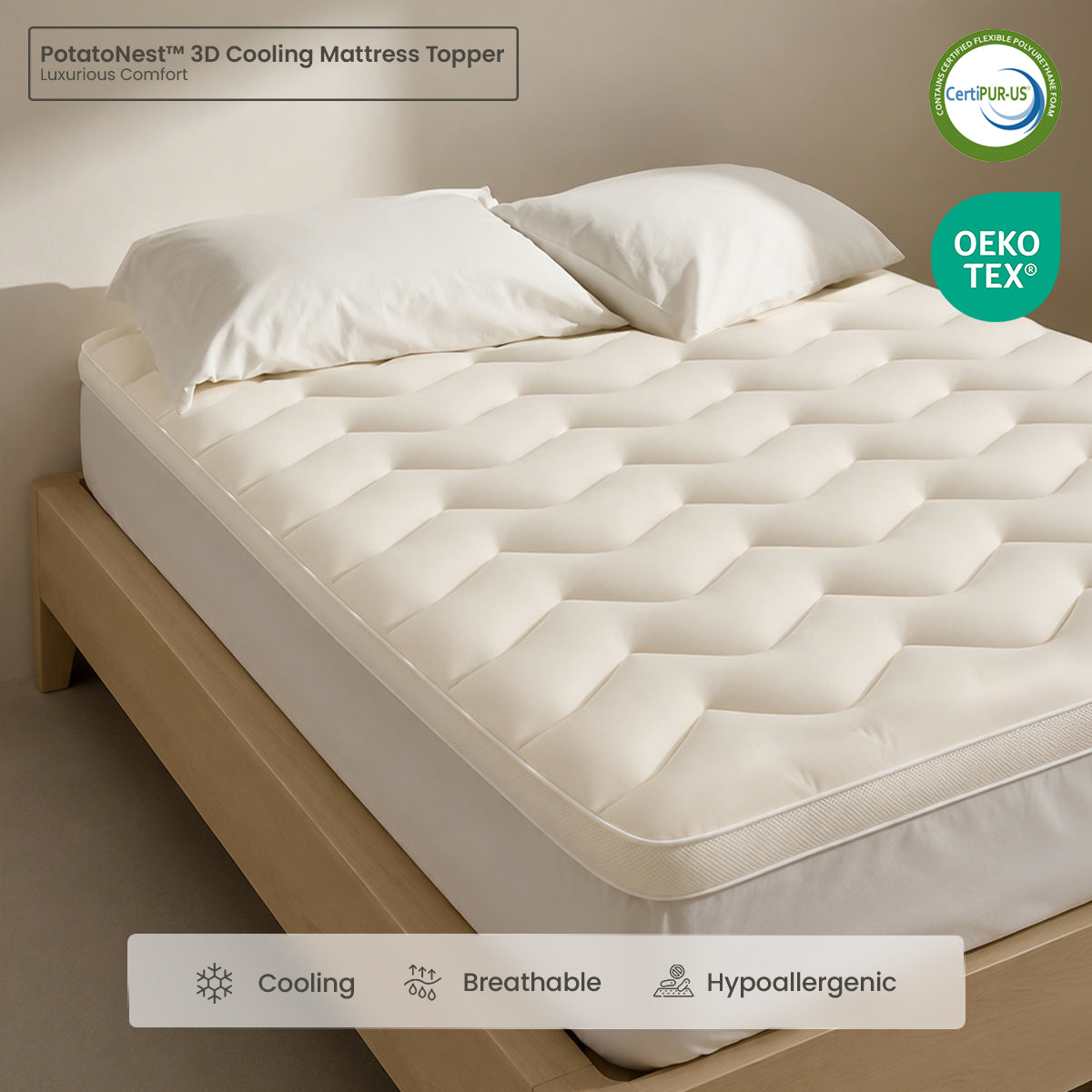 PotatoNest™ 3D Cooling Mattress Topper
