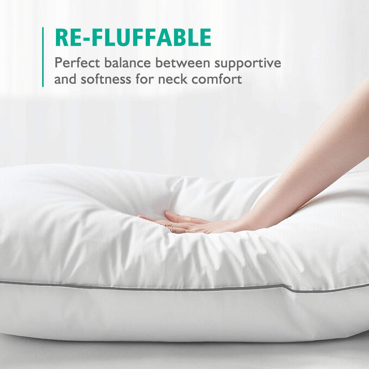 Organic Goose Down Feather Pillows for Sleeping, Soft/Medium Bed Pillow Inserts for Stomach/Back Sleepers