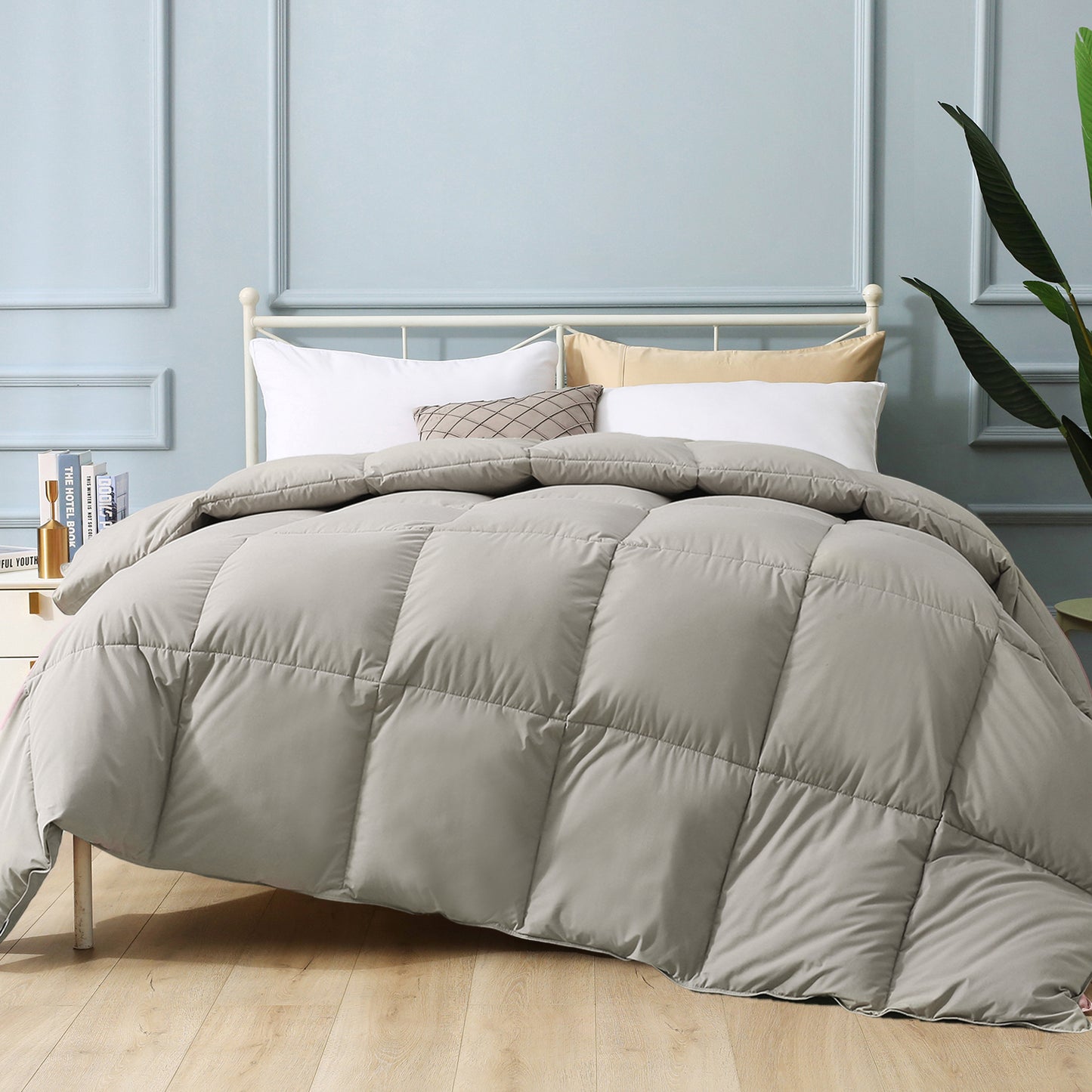 Hotel Collection Goose Feathers Down Comforter, Ultra-Soft Fluffy All Season Duvet Insert, Multi-color Available