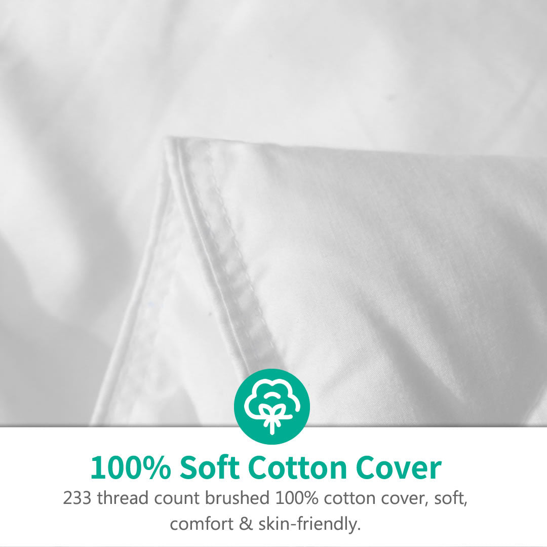 Ergonomic Goose Feathers Down Comforter | Organic Cotton Duvet Insert | Lightweight, All-season, and Winter-weight Available