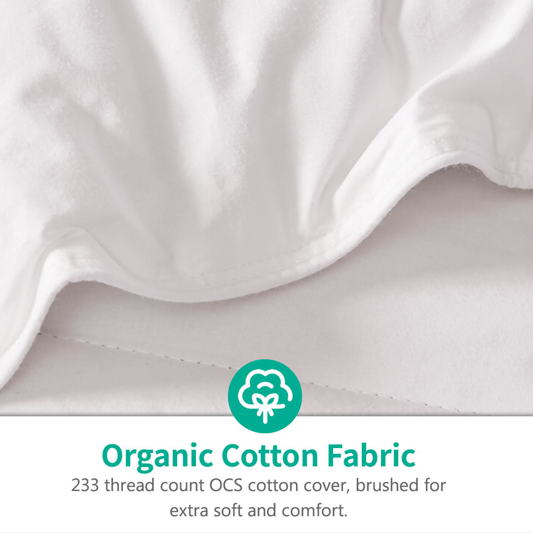 Classic Organic Goose Feather Down Comforter, Lightweight, All-Season and Winter-weight Feather & Down Duvet Insert