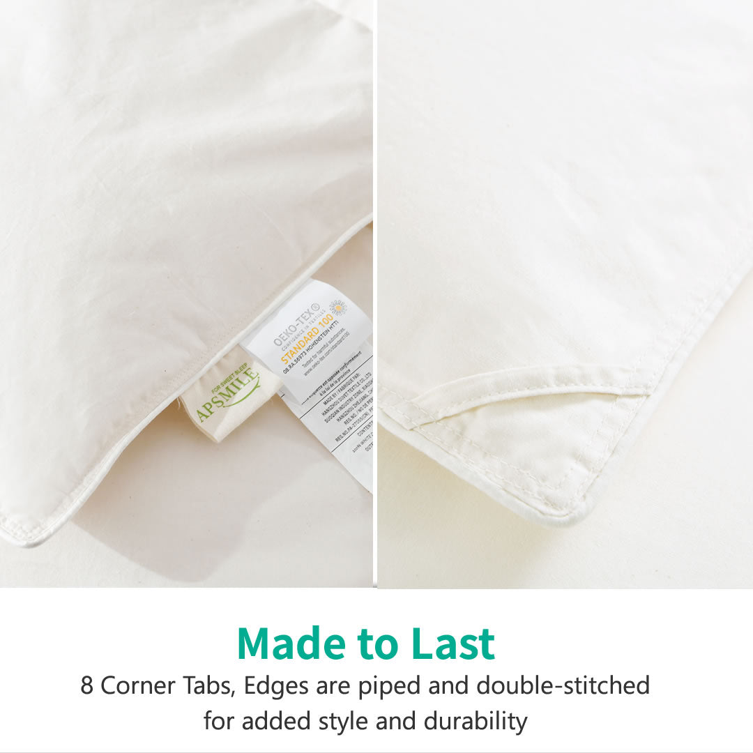 Classic Organic Goose Feather Down Comforter, Lightweight, All-Season and Winter-weight Feather & Down Duvet Insert