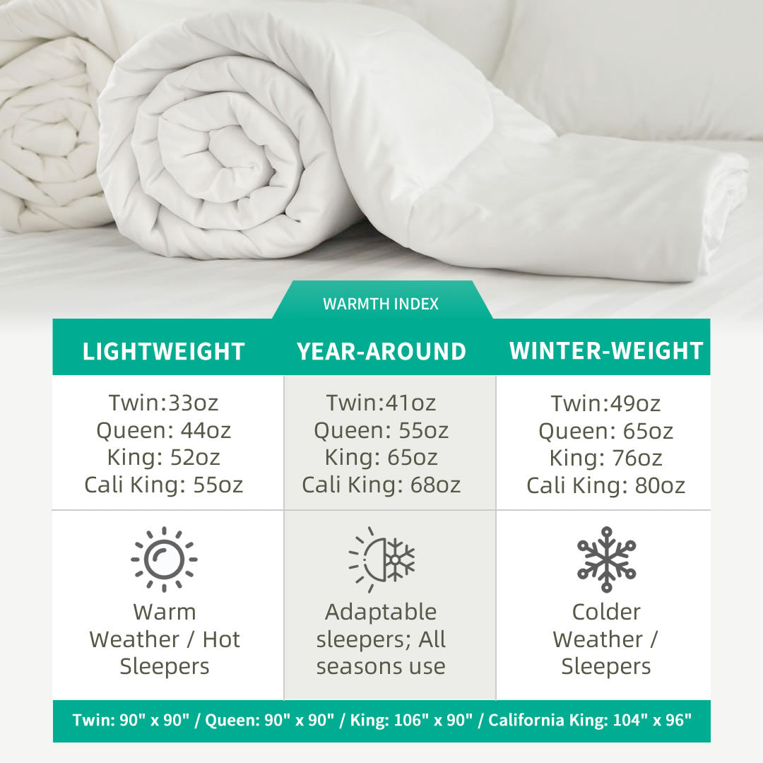 Classic Organic Goose Feather Down Comforter, Lightweight, All-Season and Winter-weight Feather & Down Duvet Insert